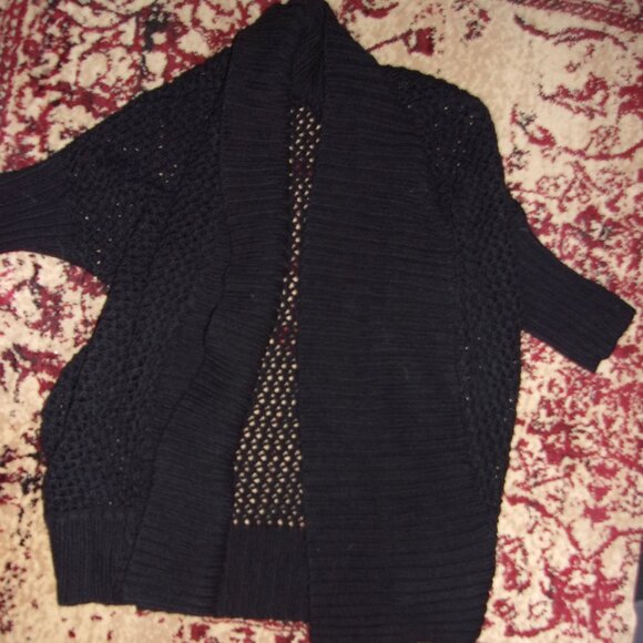Express size small womens black sweater knit casual dress coat coverup open - Picture 1 of 3
